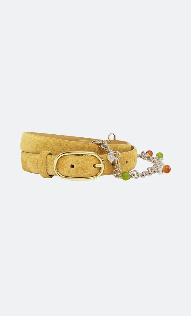 Bec&Bridge NAYA CHAIN BELT - OLIVE OIL SUEDE/SILVER from BEC + BRIDGE, photo 1 of 1