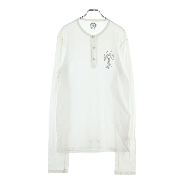 Chrome Hearts LS Hnly Logo Back Print Henley Neck Long Sleeve Thermal T-Shirt from The Reluxe