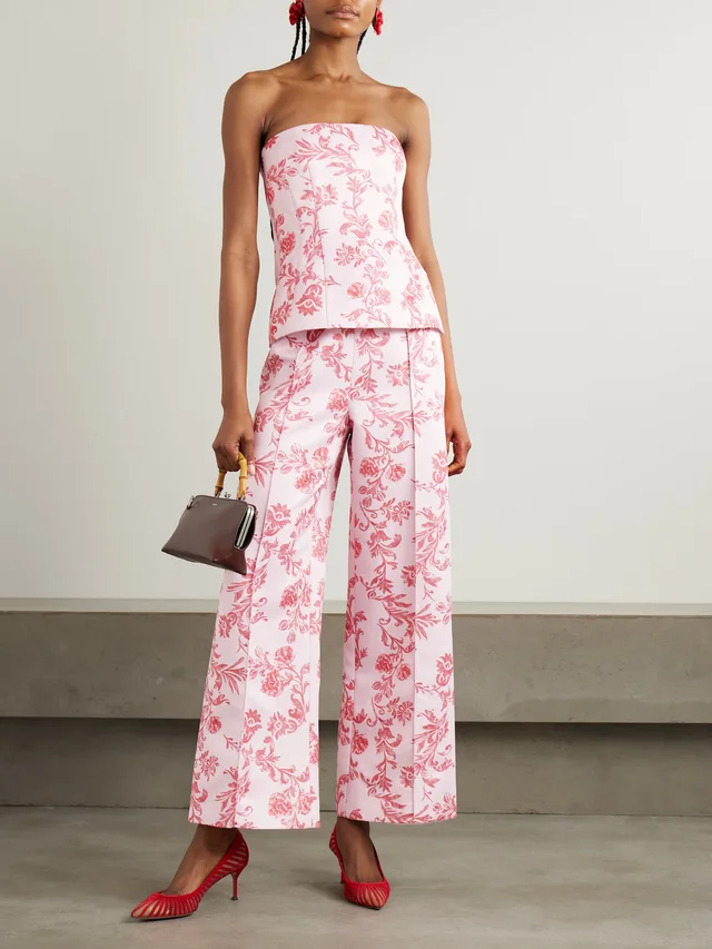 EMILIA WICKSTEAD Kerina strapless floral-print faille bustier top in Pink, photo 2 of 2 from NET-A-PORTER (Canada)