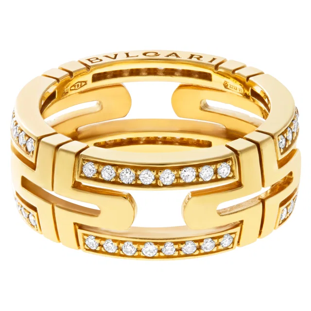Bvlgari Parentesi ring in 18k gold with diamonds. Size 6.5 in Gold Yellow Gold from Gray And Sons
