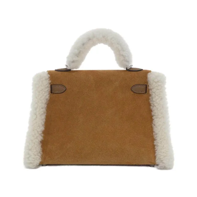 Hermès Mini Kelly Plush Grizzly Mouton Merino Swift Bag in Brown Swift leather from LuxUness, photo 2 of 5