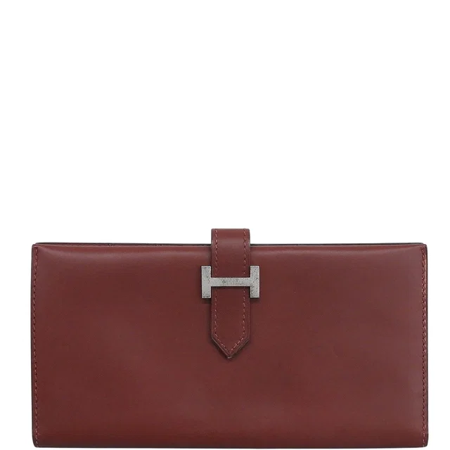 Hermès 2000 Bearn Classic Rouge H in Burgundy Calfskin from VINTAGE QOO TOKYO