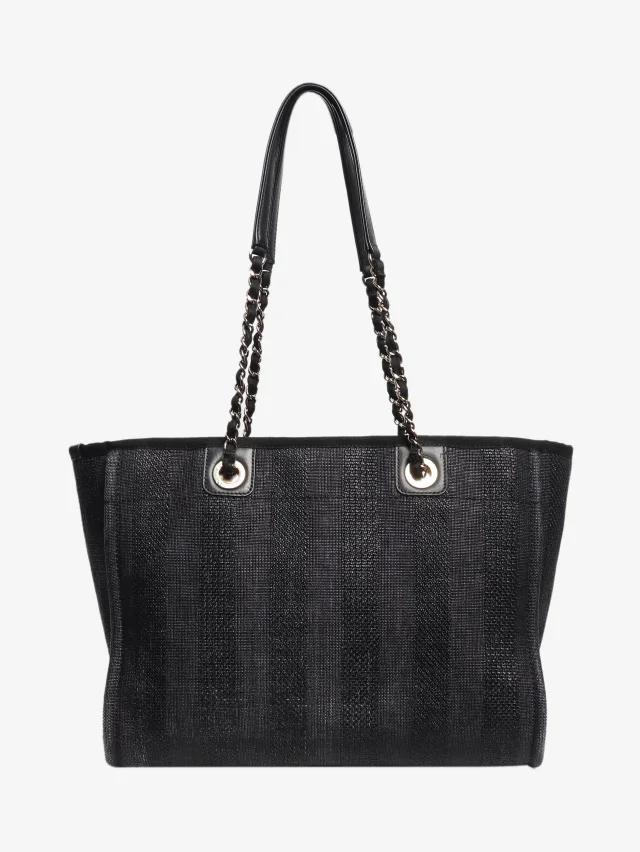 Chanel 2019 Black Deauville tote bag in Black Canvas from Sign of the Times, photo 2 of 9