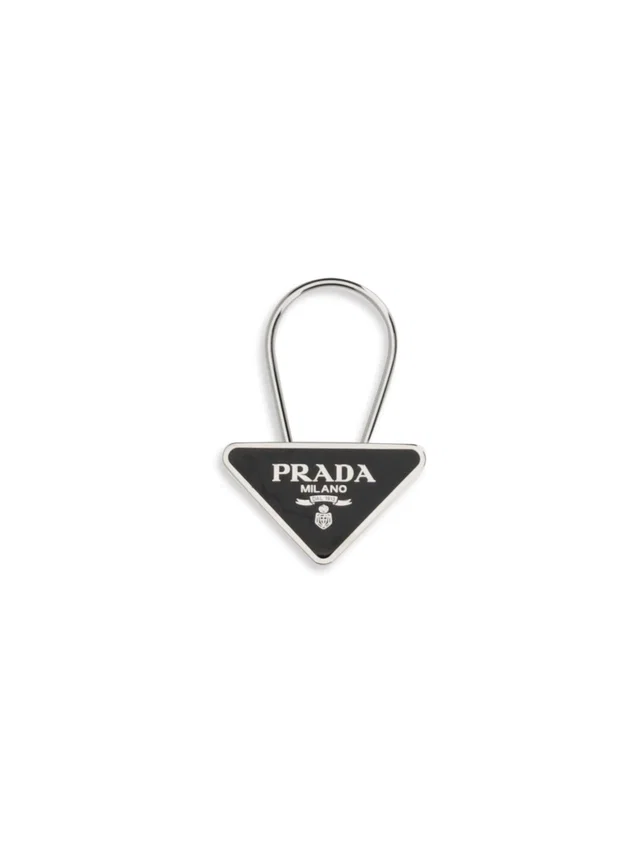 Prada Metal Key Ring Nero Stainless Steel; Brass Rings in Black from HEWI