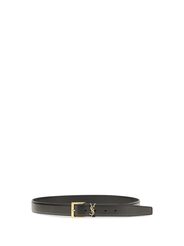 Saint Laurent Box Laque Belt — Black Calf Leather in Black Calfskin from HEWI