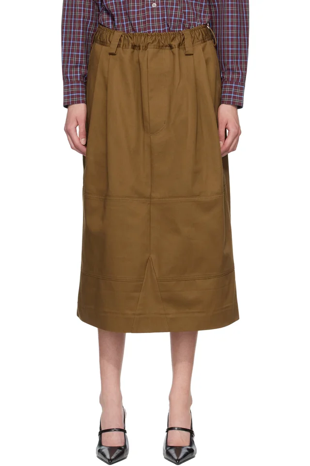 Meryll Rogge Brown Workwear Drawstring Denim Midi Skirt from SSENSE, photo 1 of 1