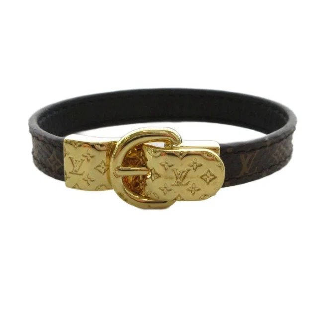 Bracelet Fascin' Your LV Bangle Leather Brown Gold Colored in Brown Leather from The Reluxe