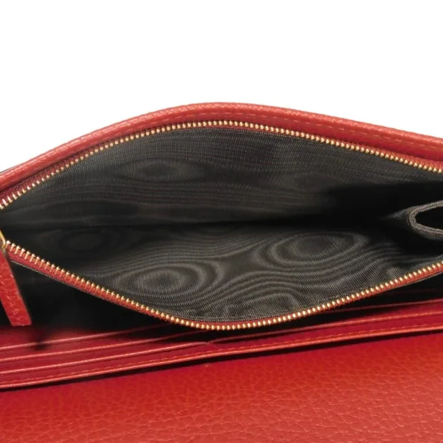 Gucci GG Marmont Textured Leather Chain Wallet in Red Calfskin from LuxUness, photo 10 of 14