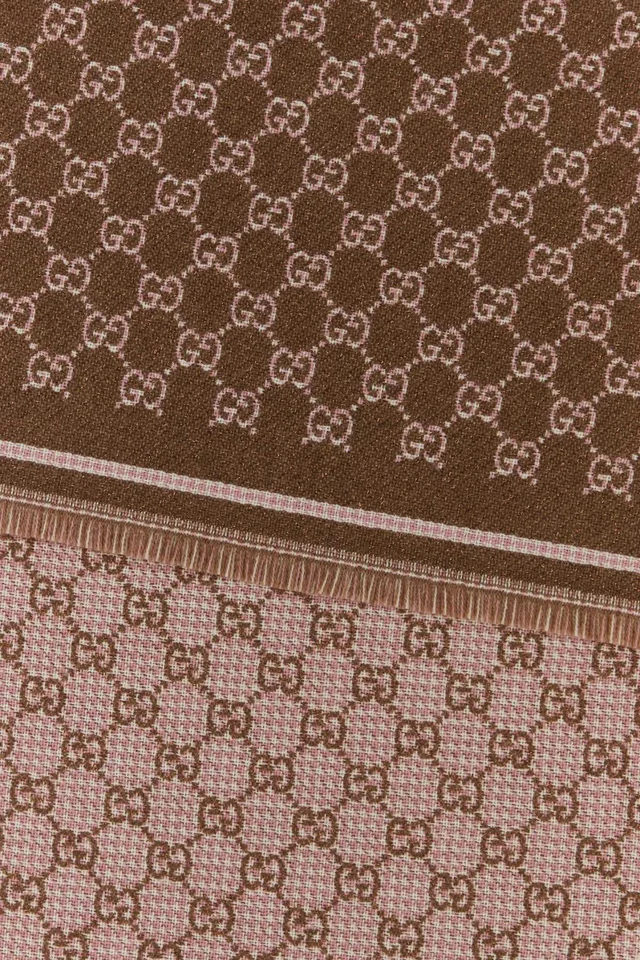 Gucci Stenmix Scarf — Brown Wo Vi Mz Pa Scarfs in Brown Wool from HEWI, photo 2 of 3