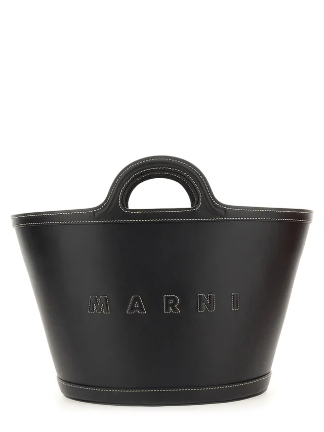 Marni Tropicalia Shoulder Bag — Black in Black Calfskin from HEWI