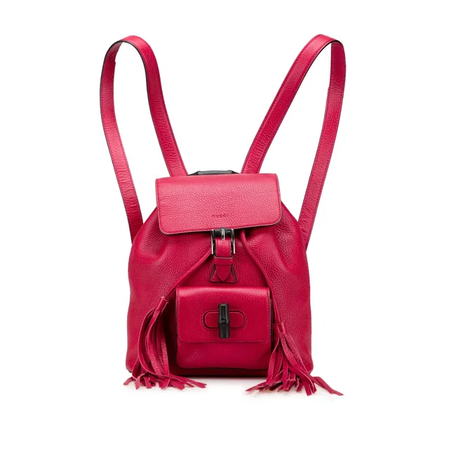 Pink Gucci Leather Bamboo Daily Backpack in Pink Leather from Designer Revival, photo 1 of 1