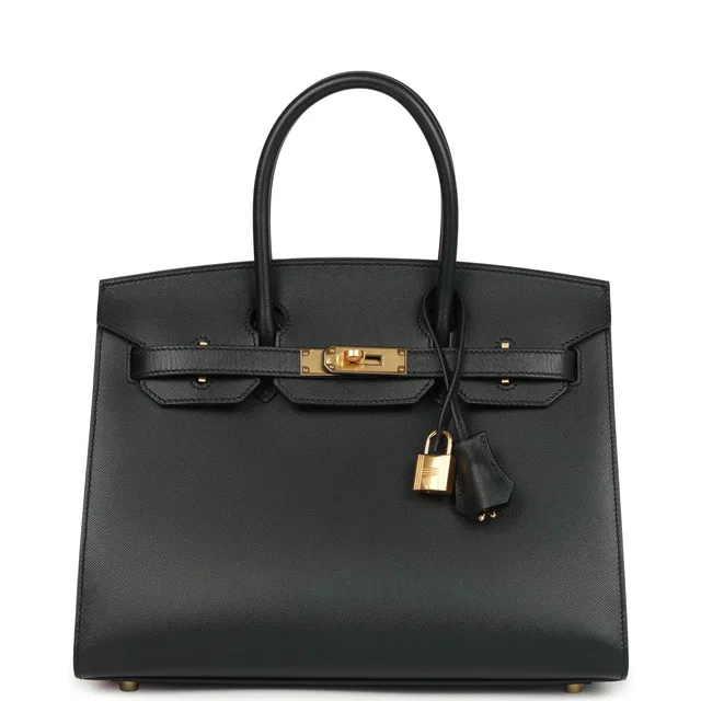 Hermès Birkin Sellier 30 Bleu Minuit Monsiuer Gold Hardware in Blue Goatskin from Madison Avenue Couture