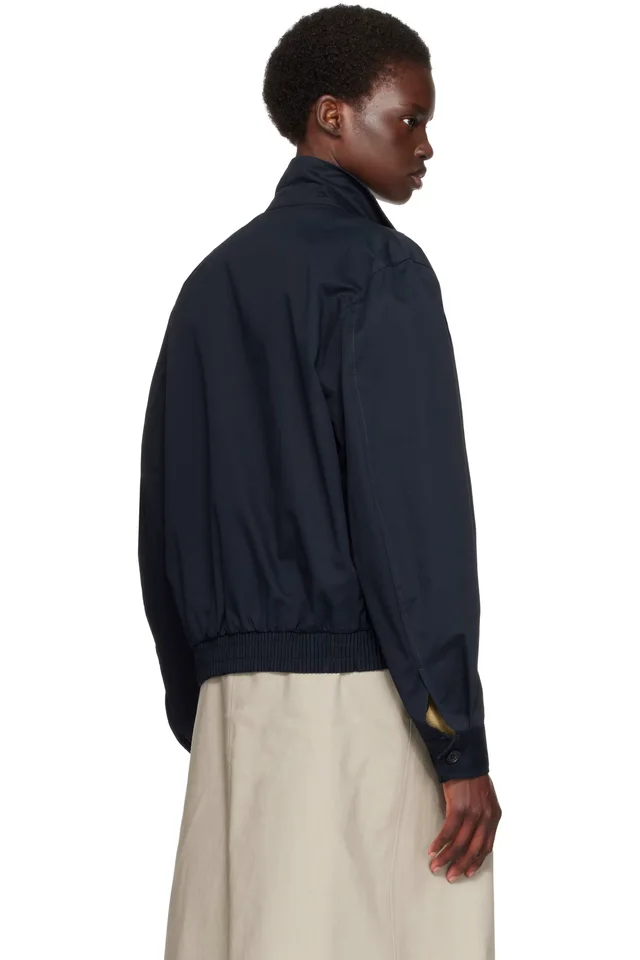 TONYWACK Navy High Density Cotton Harrington Jacket, photo 3 of 4 from SSENSE