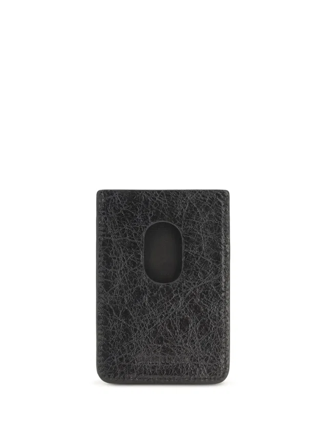 Balenciaga Card Case — Black Lambskin Leather Cases in Black Lambskin from HEWI