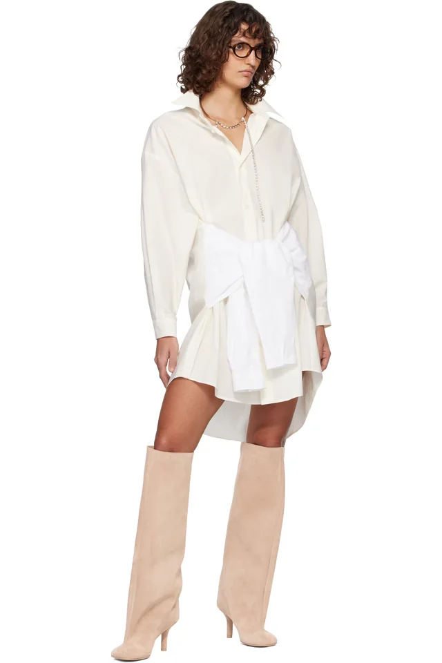 MM6 Maison Margiela Off-White Multi Wear Cotton Poplin Minidress, photo 4 of 4 from SSENSE