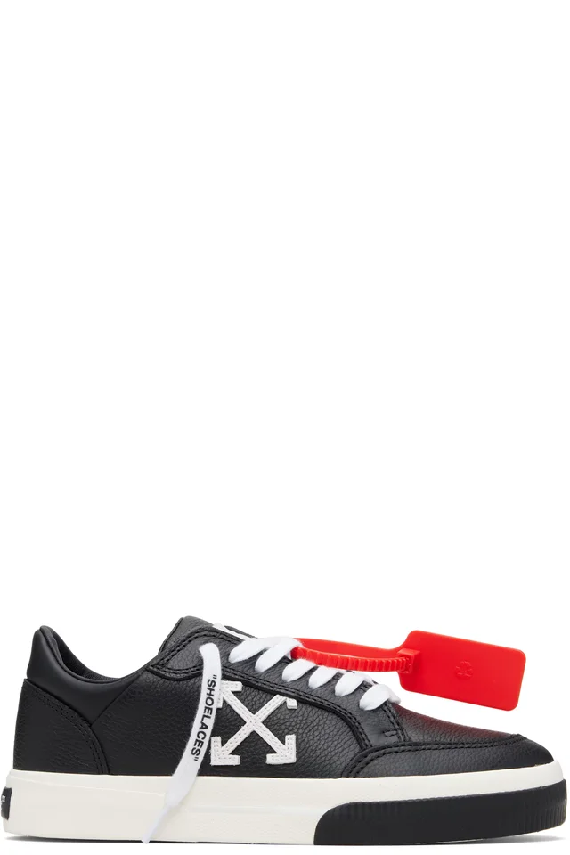 Black Vulcanized Low Calf Sneakers