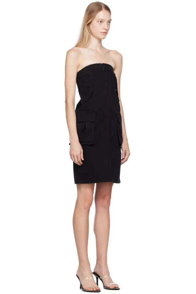 We11done Black Cargo Denim Midi Skirt, photo 2 of 3 from SSENSE