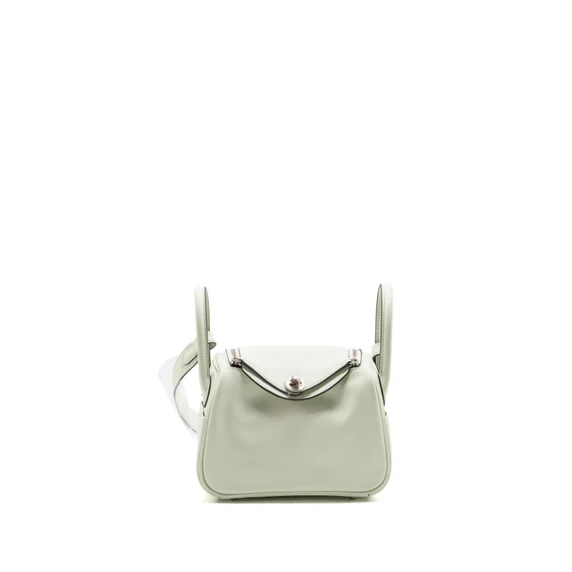 Hermès Mini Lindy Swift Vert Fizz SHW stamp U in Green Swift leather from EMIER