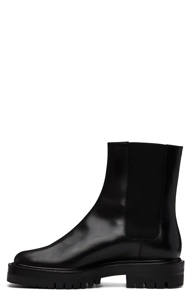 Maison Margiela Black Tabi County Chelsea Boots, photo 3 of 5 from SSENSE