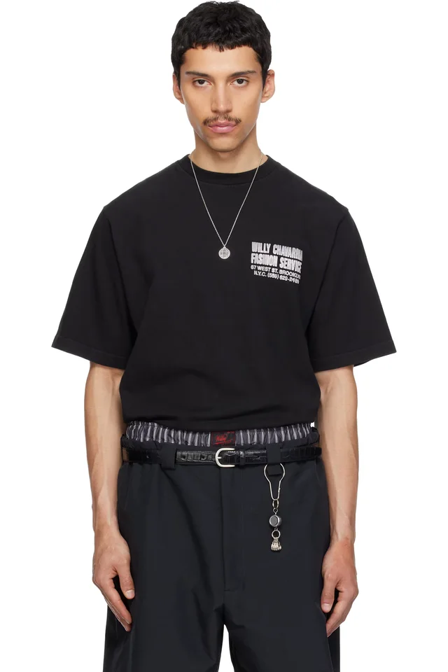 WILLY CHAVARRIA Black 'Fashion Services' T-shirt, image 1 of 1 from SSENSE
