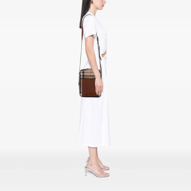 Beige Burberry House Check Canvas Crossbody in Beige Canvas from Designer Revival, photo 5 of 5