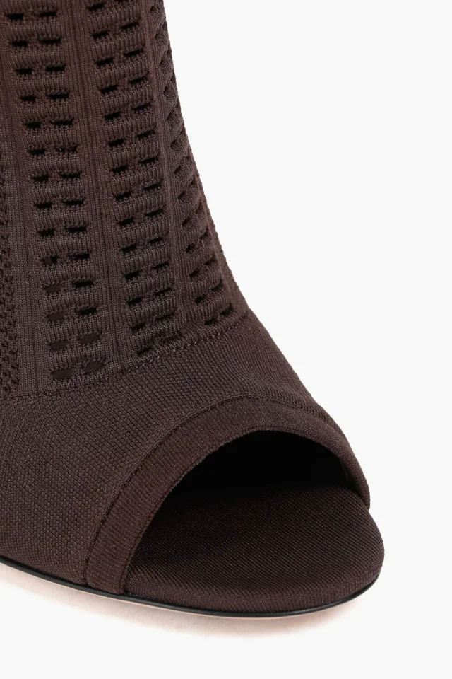 Gianvito Rossi Vires Stretch-Knit Sock Boots in Chocolate, photo 4 of 4 from THE OUTNET