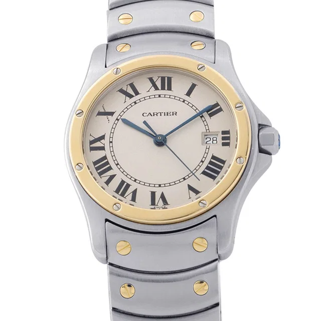 Cartier Santos Rondo MM W29mm Stainless Steel K18YG Ivory DialW20037R3 in White from GALLERY RARE
