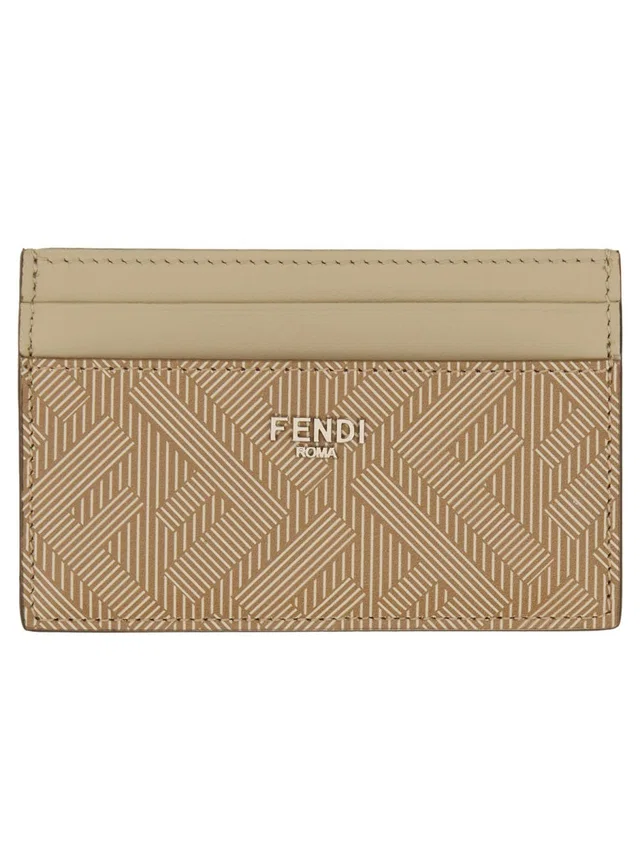 Fendi Shadow Card Case — Beige Leather Wallets & Purses in Beige Leather from HEWI