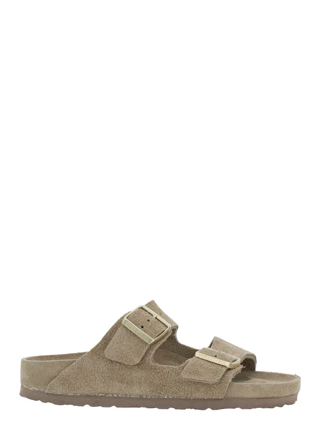 BIRKENSTOCK 'Arizona' Beige Sandals with Buckle Closure in Suede Woman in Beige 100% Leather, photo 2 of 8 from Gaudenzi Boutique
