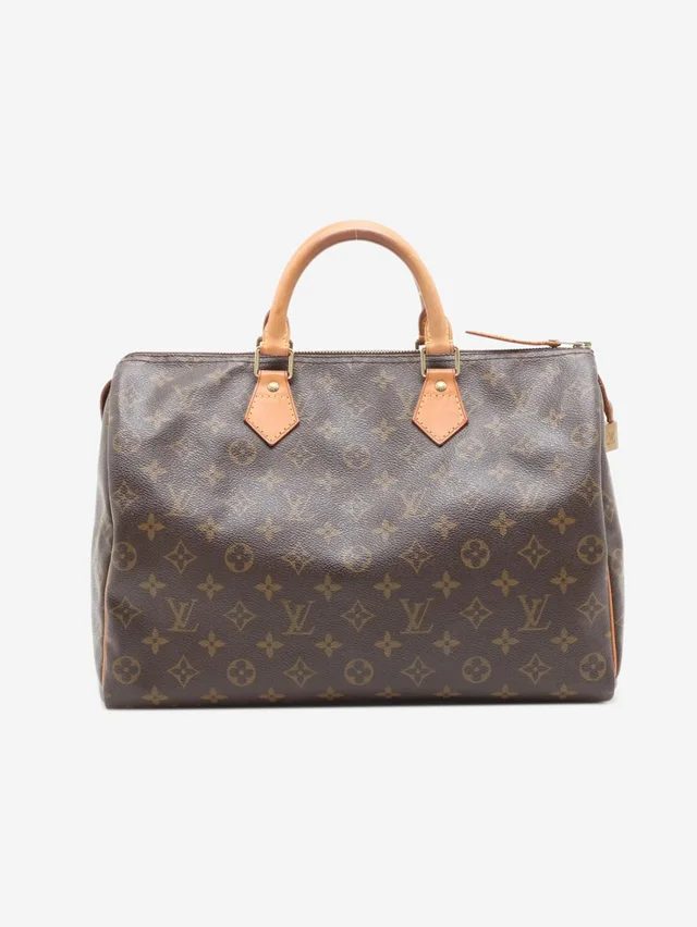 Louis Vuitton Brown vintage 2001 Monogram Speedy 35 bag in Brown Coated canvas from Sign of the Times