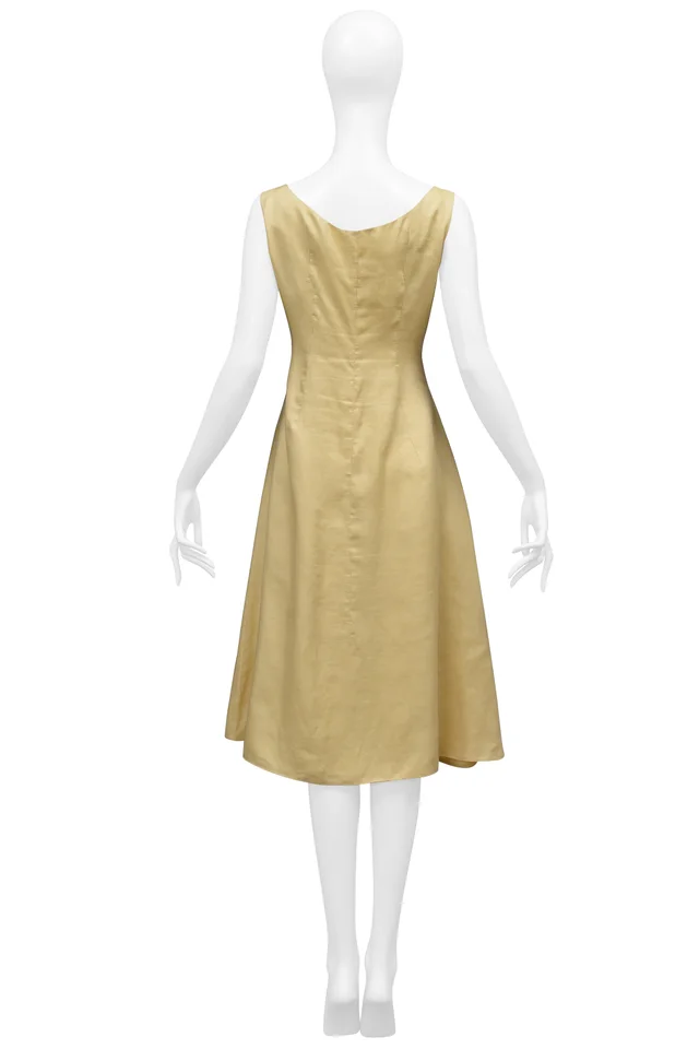 Prada Light Tan Linen Dress 2008 in Brown from Resurrection Vintage, photo 2 of 2