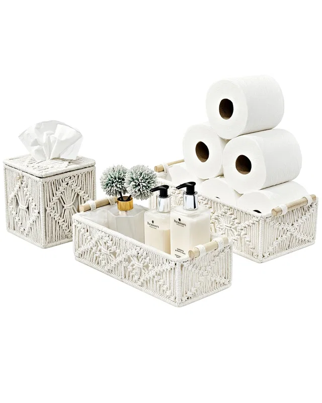 Sorbus Paper Rope Bathroom Baskets & Tissue Holder Set, image 1 of 1 from Rue La La