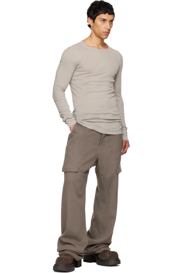 Rick Owens Gray Temple Stefan Cargo Pants, photo 4 of 4 from SSENSE