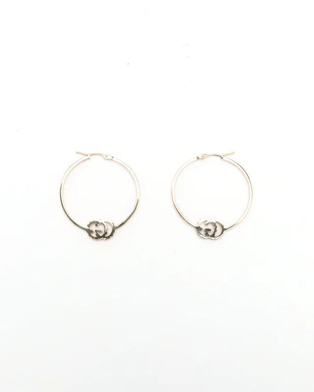 Gucci GG Diamond 18kt Hoop Earrings from A Retro Tale, photo 2 of 3