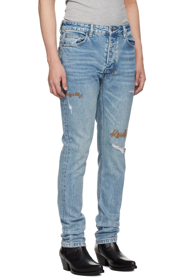 Ksubi Blue Chitch Public Repair Skribed Jeans, photo 2 of 4 from SSENSE