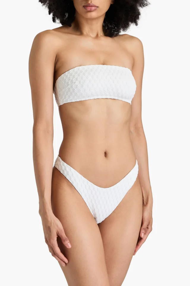 Zimmermann Textured Bikini Briefs in Ivory, photo 2 of 4 from THE OUTNET