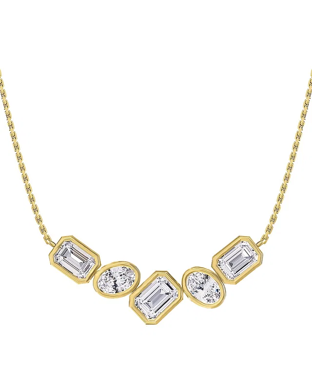 Lab Grown Diamonds 18K Vermeil 3.20 ct. tw. Lab-Grown Diamond Pendant Necklace, image 1 of 1 from Rue La La