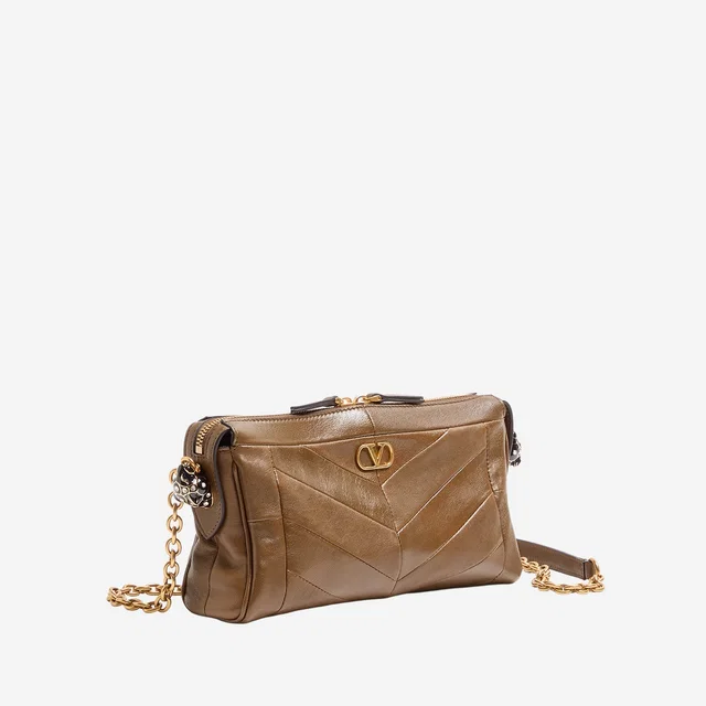 Valentino Garavani Panthea Shoulder Bag — Brown Leather in Brown Leather from HEWI