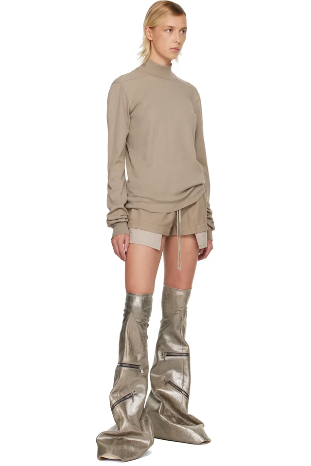 Rick Owens DRKSHDW Taupe Concordians Headon Dbl Sweater, photo 4 of 4 from SSENSE