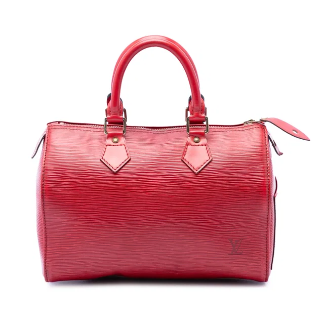 Red Louis Vuitton Epi Speedy 30 Boston Bag in Red Leather from Designer Revival