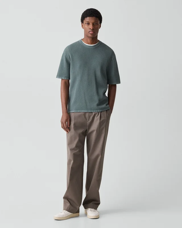 Theory Mesh Tee in Cotton in LIGHT PINE GROVE 100% Cotton; Exclusive Of Elastic, photo 5 of 12 from Theory
