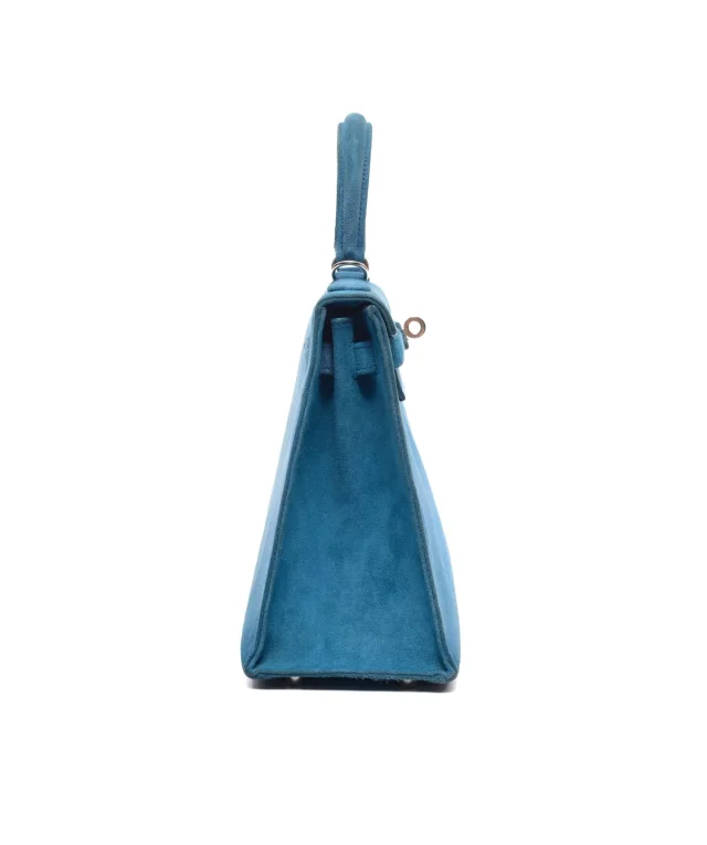 Hermès Kelly 25 Sellier Doblis Blue Thalassa PHW #H in Blue Leather from Luxury Promise, photo 5 of 15