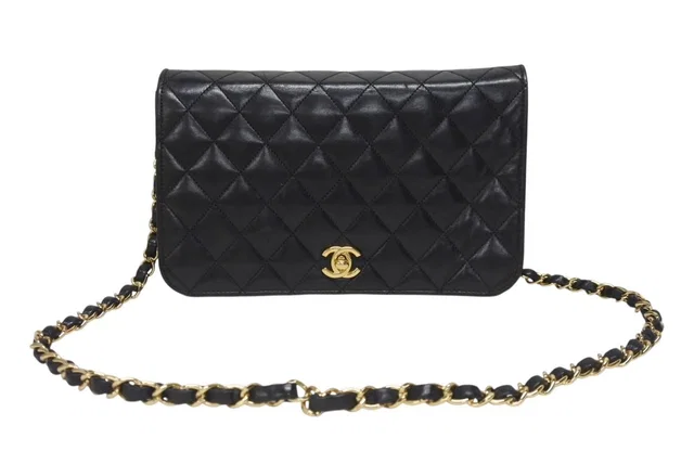 Chanel Turnlock Chain Shoulder Bag CC Logo Lambskin Black Gold in Black Lambskin from The Reluxe