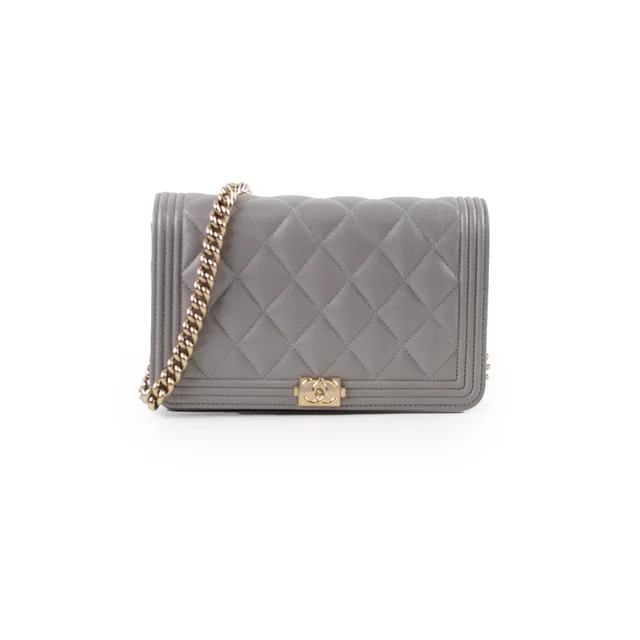 Chanel Caviar Wallet On Chain WOC Grey in Grey Caviar leather from The Purse Affair