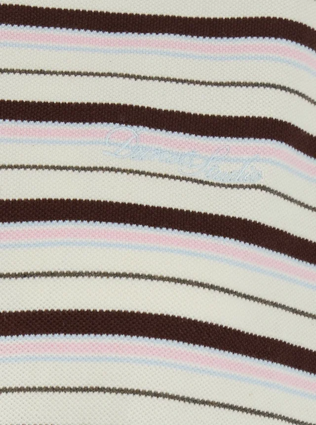 DUNST Multicolor Polo Shirt with Embroidered Logo Lettering on the Front and All-Over Stripes in Cotton for Women in Multicolor 100% Cotton, photo 5 of 6 from Gaudenzi Boutique
