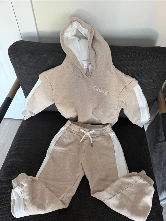 Chloé Chlo Beige & White Kids Hoodie And Jogger Set in brown|neutral|white from Poshmark