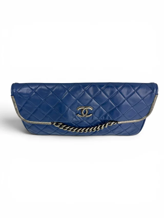 Chanel Glazed Calfskin Clutch in Blue Calfskin from Season 2 Consign, photo 4 of 5