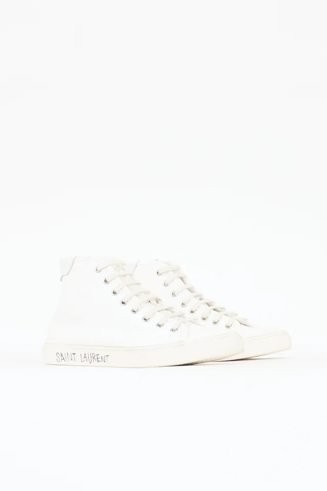 Saint Laurent Canvas High Top Malibu Sneaker in Canvas from VSP Consignment, photo 2 of 2