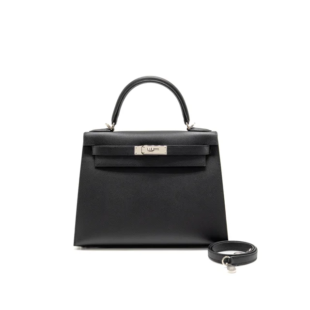 Hermès kelly 28 epsom black SHW stamp G in Black Epsom leather from EMIER