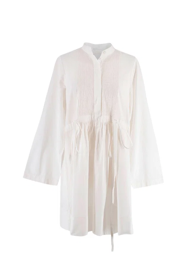 Chloé Drawstring White Cotton Tunic Dress in White from HEWI